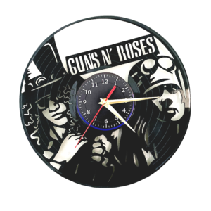 Vinyl record wall clock, Guns N’ Roses design