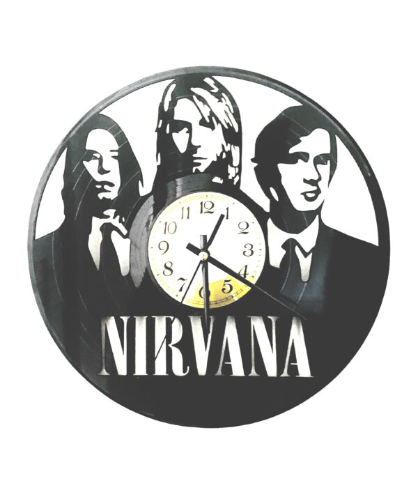 Vinyl record wall clock, Nirvana design